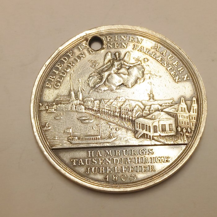Tyskland, Hamborg. Silbermedaille 1000 -Jahrfeier, 1803