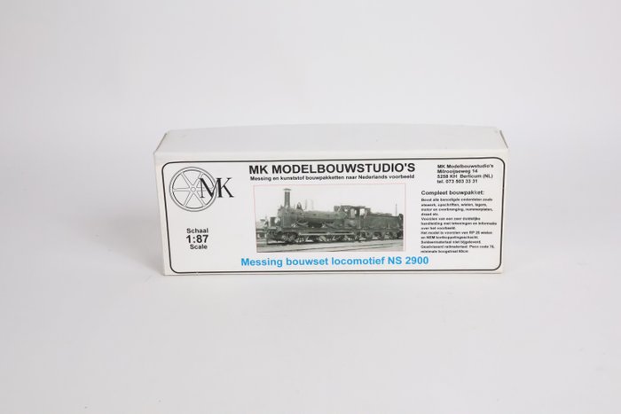 MK Modlbouwstudio's H0 - Damplokomotiv med tender (1) - Byggesæt 2900; messing, ubebygget - NS