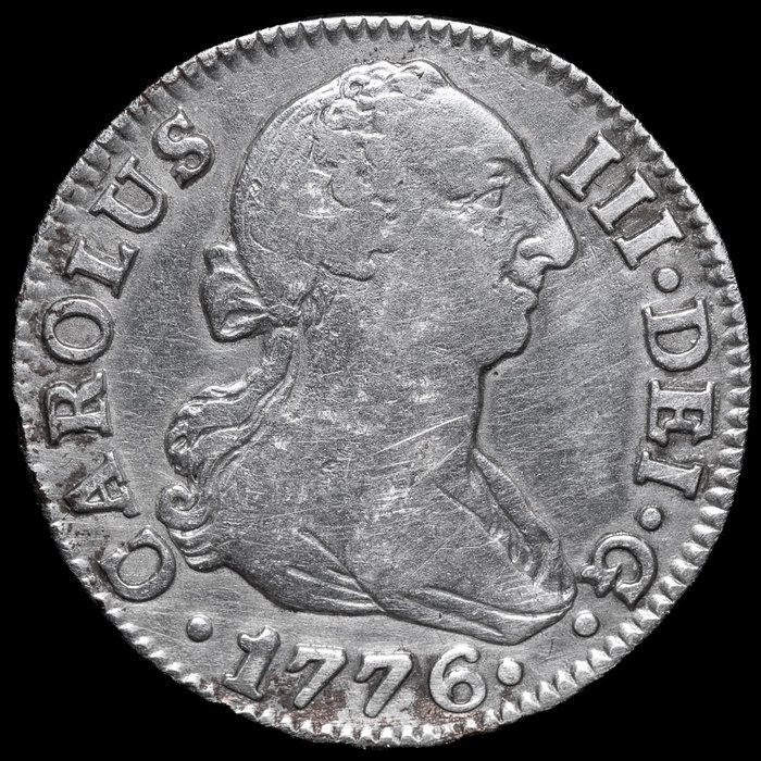 西班牙. Carlos III (1759-1788). 2 Reales 1776  Sevilla CF