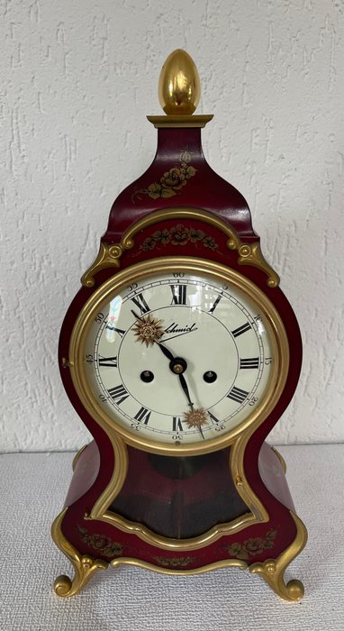 壁炉架时钟 - 纳沙特洛瓦兹时钟 - Schmid - 木, 玻璃, 黄铜色 - 1920-1930