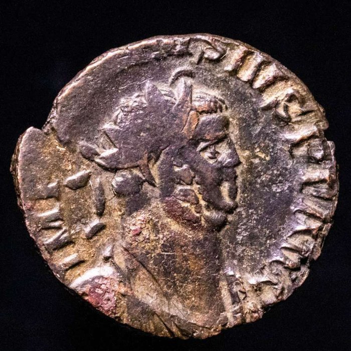 Impreiu Roman. Carausius (AD 286-293). Antoninianus 'C' mint, AD 286-293. PAX AVG, Pax standing left holding branch and sceptre; S–P across field.