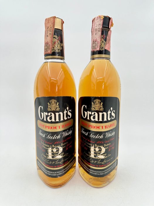 Grant's 12 years old - Best Procurable - William Grant & Sons  - b. final da década de 1960 início da década de 1970 - 75cl - 2 bottles