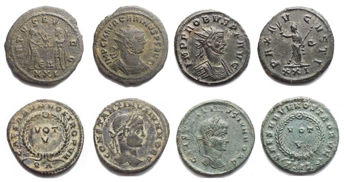 Rooman imperiumi. Lot of 4 Æ coins: Antoniniani & Folles