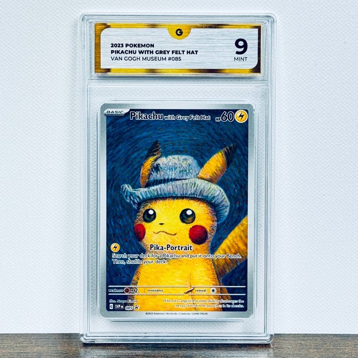 The Pokémon Company - Graded Card Pikachu With Grey Felt Hat - Van Gogh Museum Promo #085 - GG 9