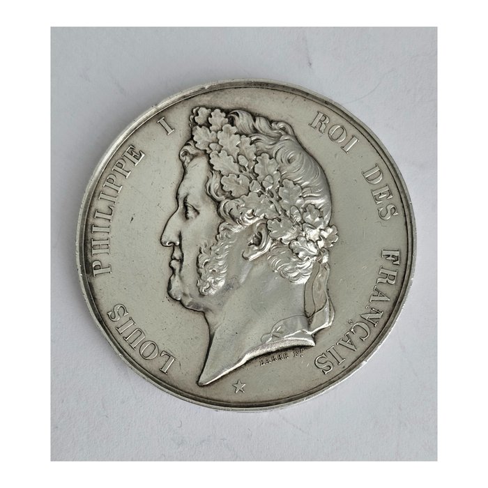 France. Silver medal 1843 Lyon Pont du Change - 64,6 gr Ag (.950) - 50 mm diameter