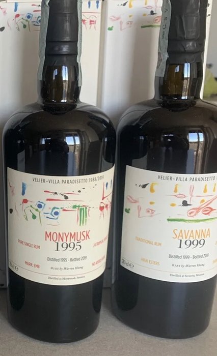 Monymusk, Savanna Velier - Villa Paradisetto: 1999 + 1995 - 70cl - 2 bottles
