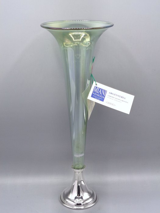 PG-MIANI Argenteria - Vase  - Glas, Murano og 800 sølv