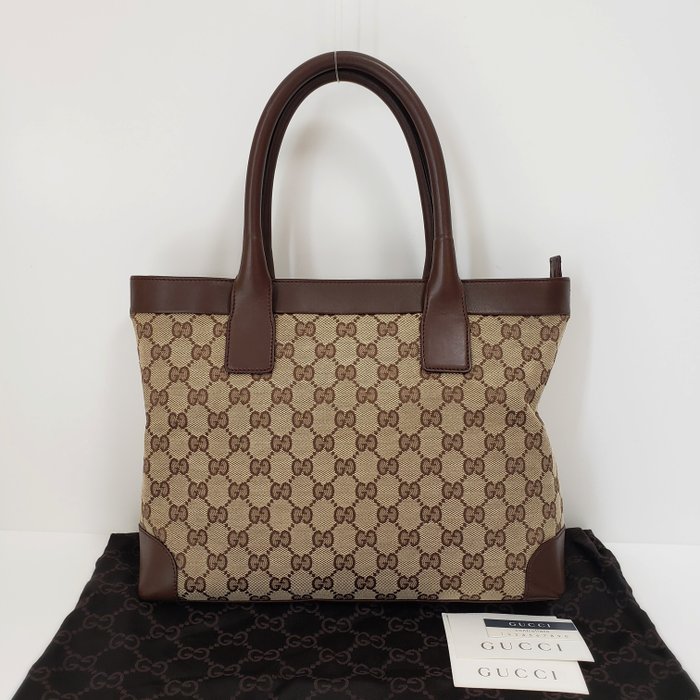 Gucci - GG canvas and leather - Axelremsväska