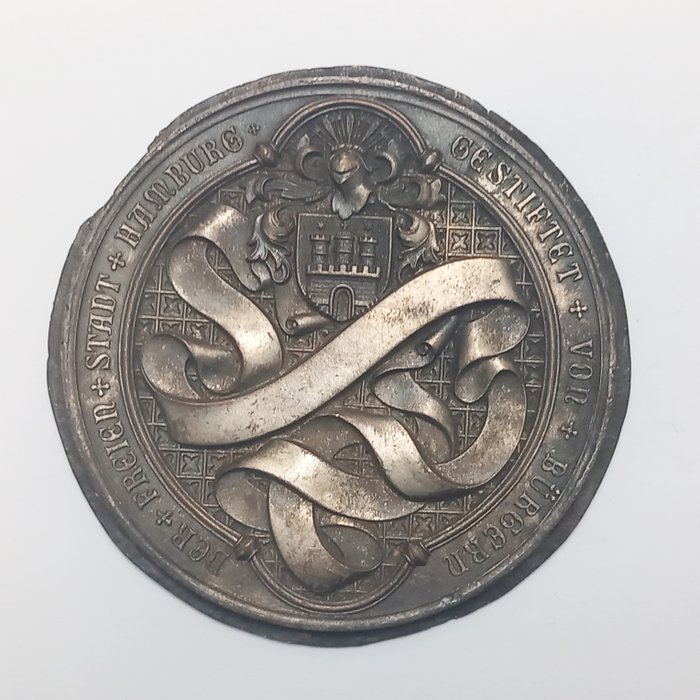 Németország, Hamburg. Einseitiger Abschlag Medaille (Plakette) Bürgerverein ca 1880