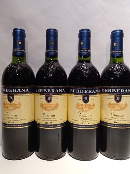1996 Berberana - Rioja Crianza - 4 Flasker (0,75 L)