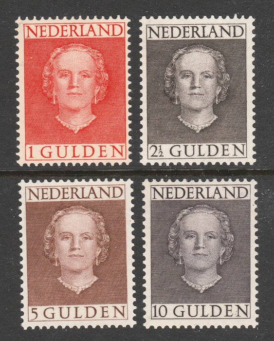 Países Bajos 1949 - La reina Juliana 'En face' - NVPH 534/537