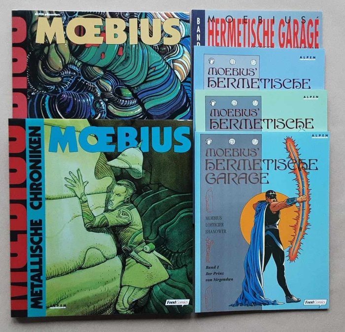 Moebius "Chaos", "Metallische Chroniken", "Moebius' Hermetische Garage" 1-4 (komplette Reihe) - "Der Prinz von Nirgendwo", "Die vier Königreiche", "Die Rückkehr des Jouk", "Zufallswelten" - 6 Album
