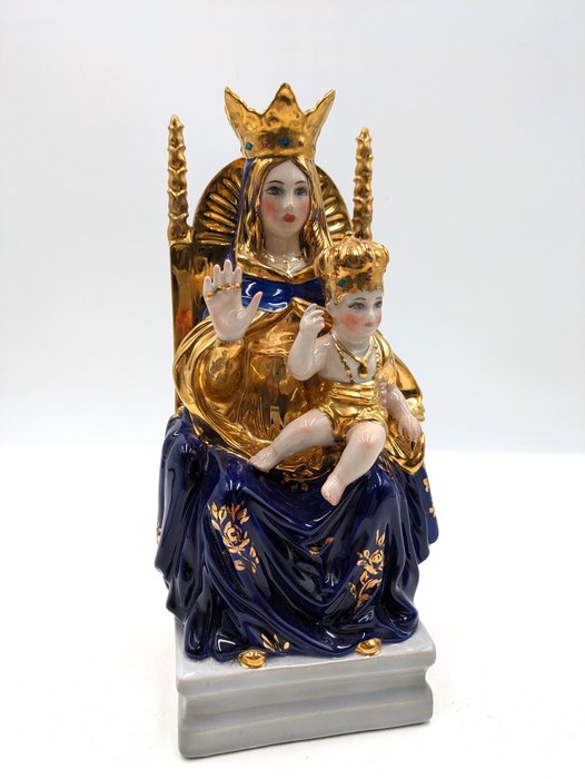 Cacciapuoti - Statuetă - Madonna con bambino - Ceramică
