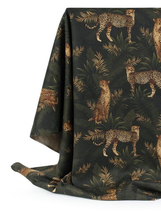 猎豹的觉醒 - 限量版混合亚麻 - 390 x 140 cm - 纺织品