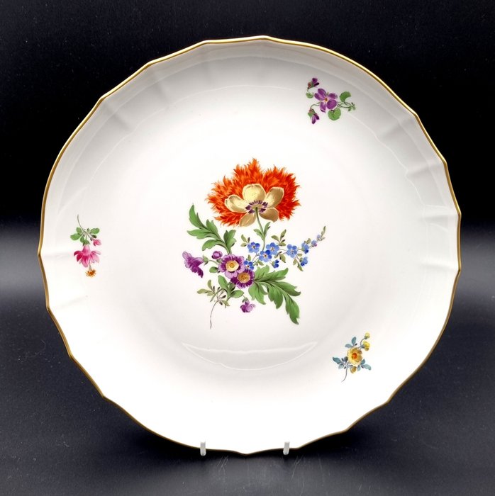 Meissen - Bord-service - 1. valg! Blomsterdekor eksklusiv XL konditorfat/offertallerken ca 28 cm - Porselen
