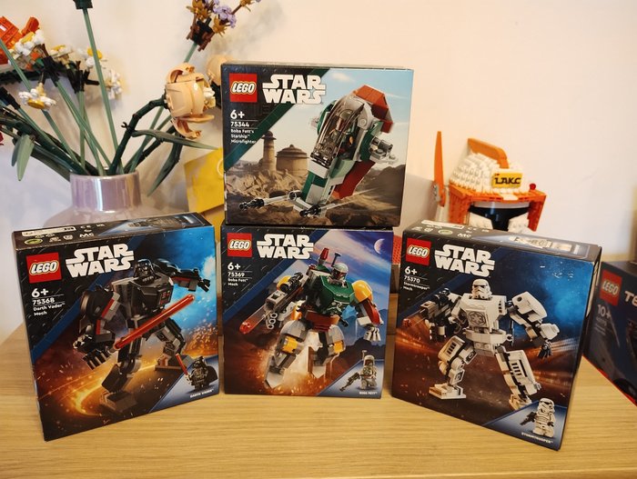 Lego - Star Wars - 75344 + 75368 + 75369 + 75370 - Boba Fett vs microfighter + Darth Vader mecha + Boba Fett mecha + Stormtrooper mecha - Posterior a 2020