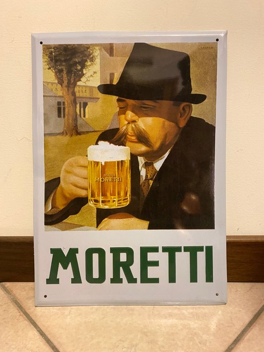 birra moretti - Plaque - plaque publicitaire - métal