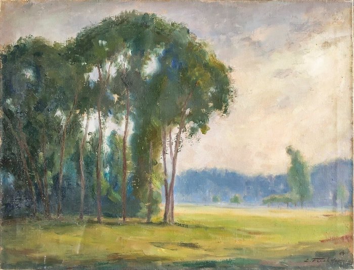 Leonide Frechkop (1897-1982) - Paysage de prés et bois