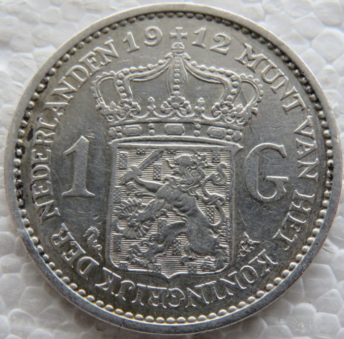 荷蘭. Wilhelmina (1890-1948). 1 Gulden 1912
