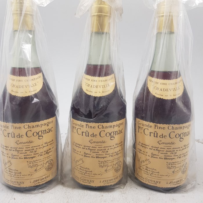 Gourry de Chadeville - Grande fine champagne. 1er cru de cognac.  - b. 1970er Jahre - 0,7 l