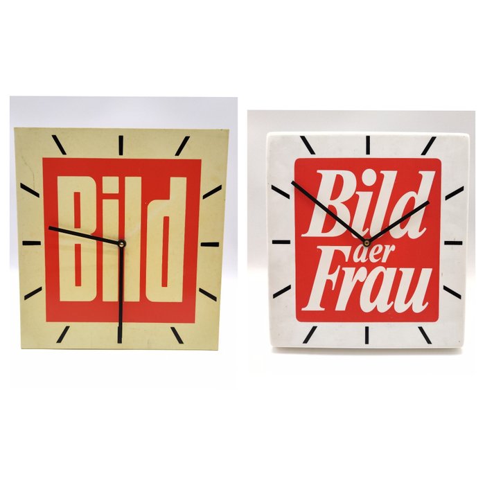 "Bild" and "Bild der Frau" Clocks - Werbeschild (2) - Plastik