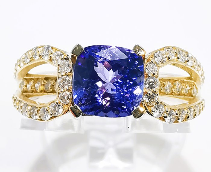 Ring Gelbgold Tansanit - Tansania - Diamant 