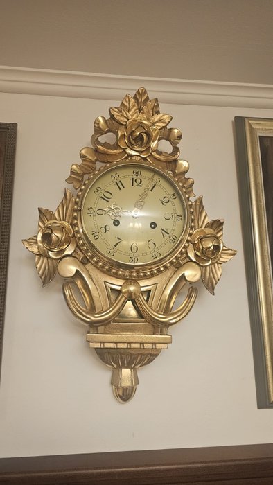 Orologio da parete - Orologio cartel - JMP - Barocco - Legno - 1940-1950