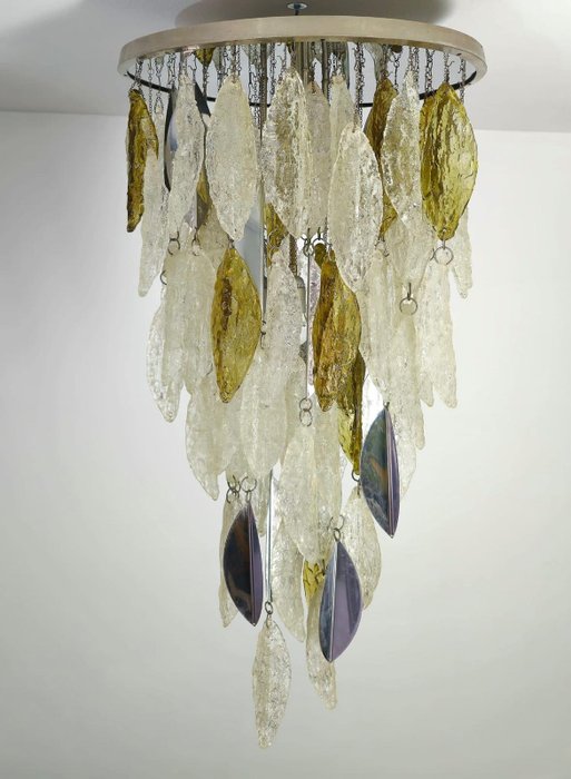 Hanging lamp (1) - Aluminium, Murano's glass