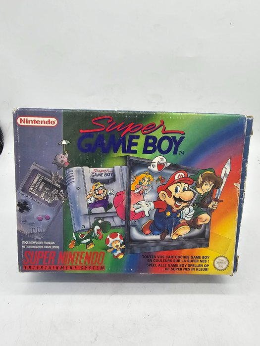 Extremely Rare Black Nintendo - Nintendo Super Game Boy -Snes First edition FAH FRA - Nintendo Super Gameboy, boxed with game,  and manual - Videopeli - Alkuperäispakkauksessa