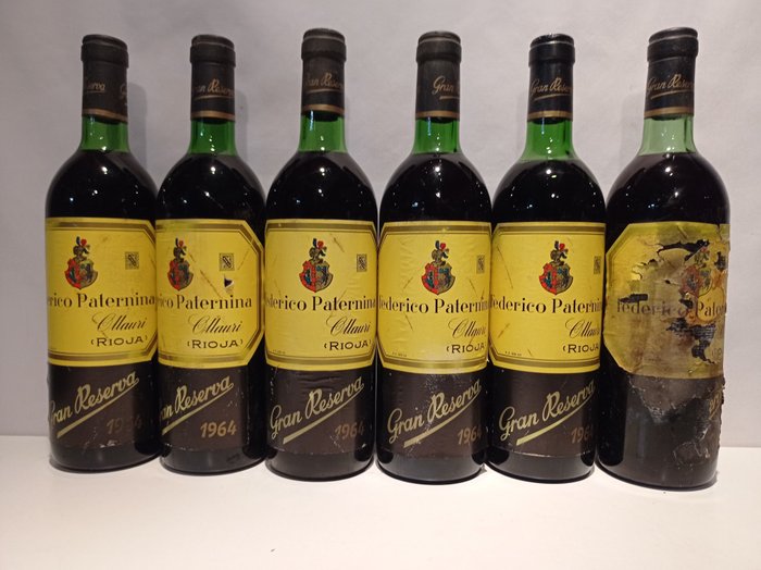 1964 Federico Paternina - Rioja Gran Reserva - 6 Botellas (0,75 L)