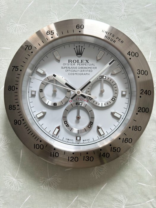 Zegar ścienny - Koncesjonariusz Rolex Daytona - Nowoczesny - Stal (nierdzewna) - 2000-2010
