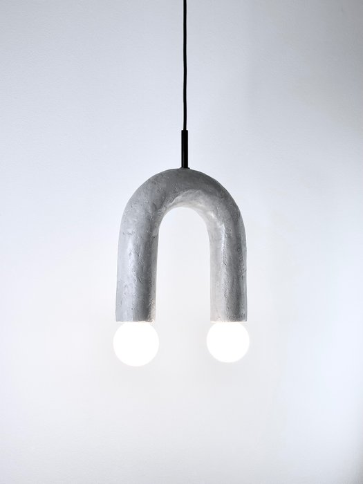 neo Rodrigo Vairinhos - Lampe à suspendre (1) - DUO_béton - Céramique, Textile