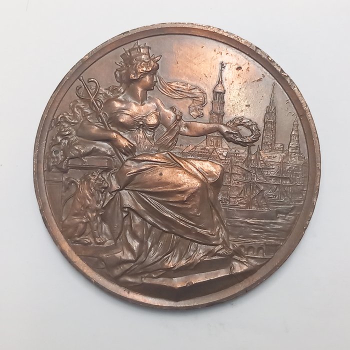 Saksa - Hamburg. Schwere Bronzemedaille 1889, Industrieausstellung