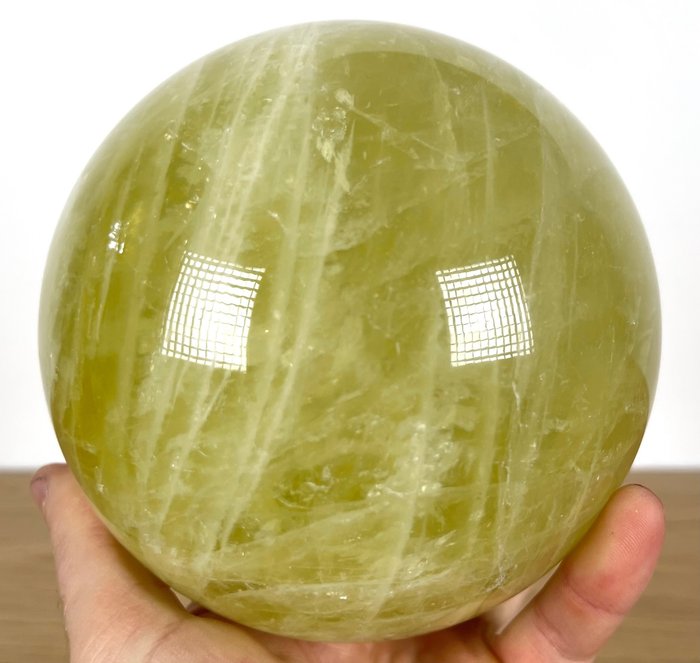 優質大號黃水晶水晶球 水晶 - 高度: 14.01 cm - 闊度: 14.01 cm- 3780 g