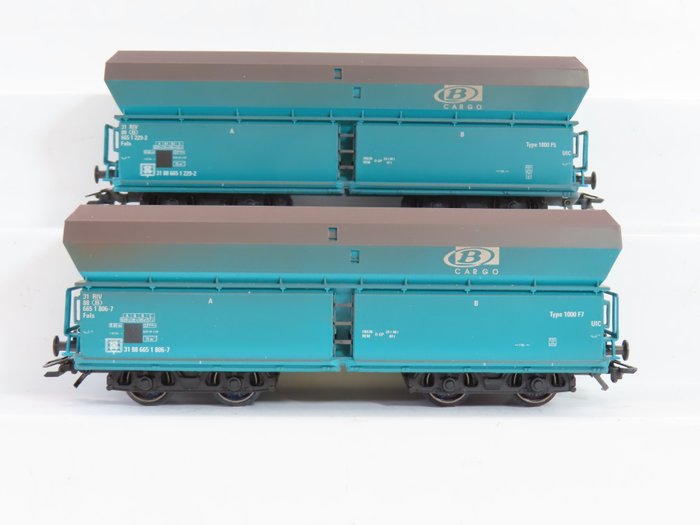 Märklin H0 - 46246 - Σετ τρένου μοντελισμού μεταφοράς εμπορευμάτων (1) - 2x 4-αξονικοί αυτο/υπο-εκφορτωτές - B Cargo