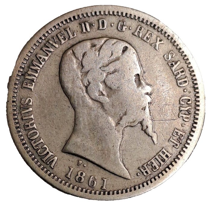 Italia, Regno di Sardegna. Vittorio Emanuele II di Savoia (1861-1878). 50 Centesimi 1861 - Milano