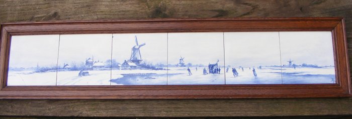 瓷磚 - 冬季風景 1896 - De Porceleyne Fles, Delft - Vreeswijk P.F. - 1896年 