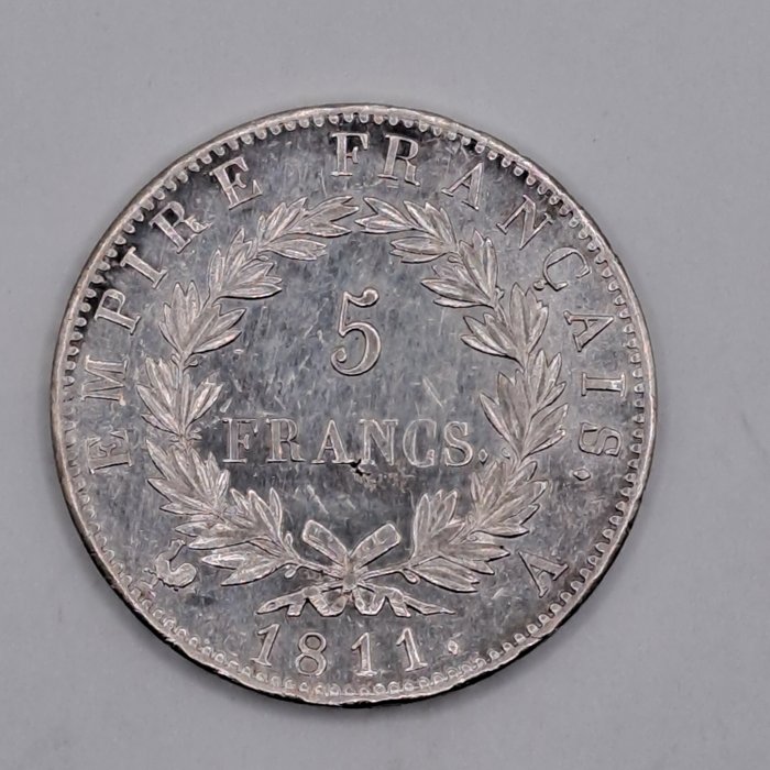 法国. 拿破仑一世 (1804-1814). 5 Francs 1811-A, Paris
