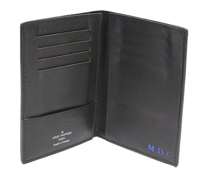 Louis Vuitton - LOUIS VUITTON Portafoglio Porta carte  MB0128 Taiga Ardoise Pelle marrone testa di moro Vuitton - Brieftasche