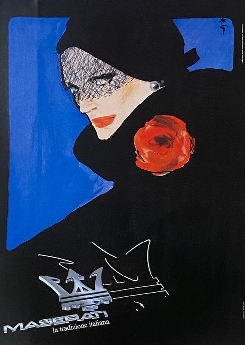 René Gruau - MASERATI - La tradizione italiana - Donna III - Δεκαετία του 1980