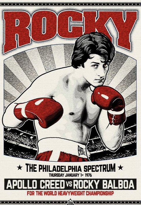 Rocky Balboa Vs Apolo Creed - Philadelphia Spectum: Campeonato del Mundo de Boxeo, 1 st January 1976