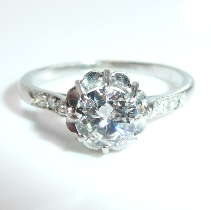 Ring Platin Diamant  (Natur) - Diamant 