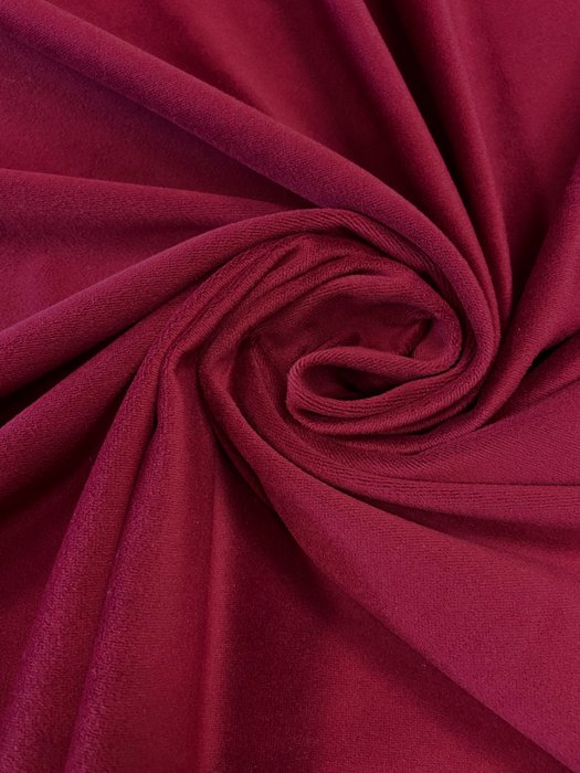 意大利制造的华丽深红色天鹅绒，毫无保留！ - 室内装潢面料 - 450 cm - 150 cm