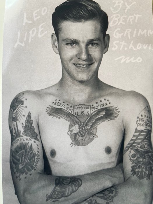 Bert Grimm (1900-1985) - Leo Lipe tattooed by Bert Grimm