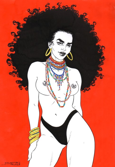 Elisabetta Barletta - 1 Original drawing - Pin Up - Afro - 2024