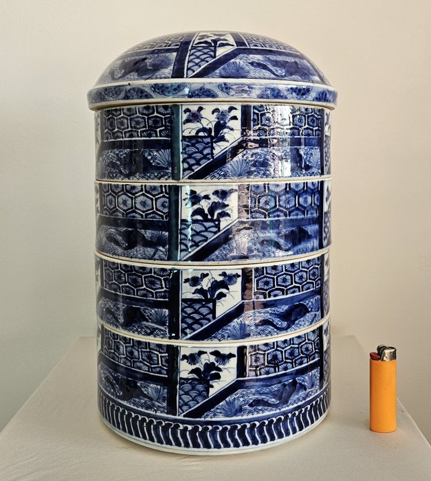 罐 - 大型青花瓷Jubako - 瓷器, 陶瓷