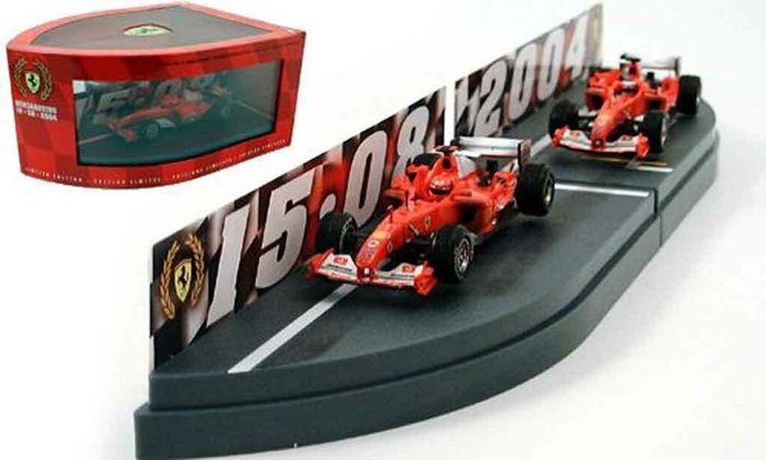 Limitiertes Set - Hotwheels - Ferrari F1 - Barrichello & Schumacher Hungaroring 2004