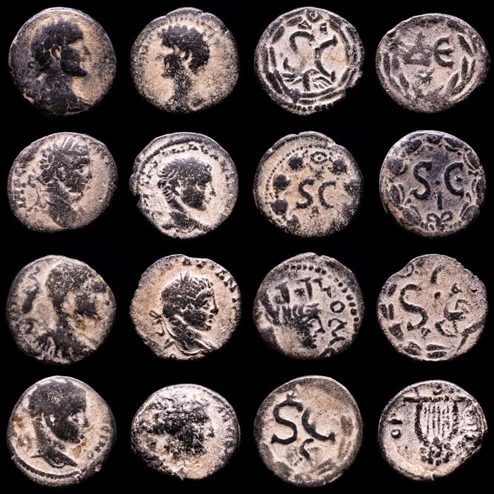 Romeinse Rijk (Provinciaal). Antoninus Pius, Caracalla, Elagabalus & Civic Issue. Lot comprising eight (8) bronze coins from Seleucis and Pieria, Antioch ad Orontem, Syria.