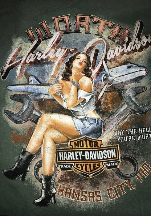 HARLEY DAVIDSON - Motor Cicles - Kansas City (Cartel Publicitario para Taller Mecánico) - Pin Up - Big Size Exposition