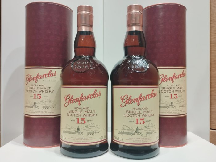 Glenfarclas 15 years old - Original bottling  - 70 cl - 2 flasker